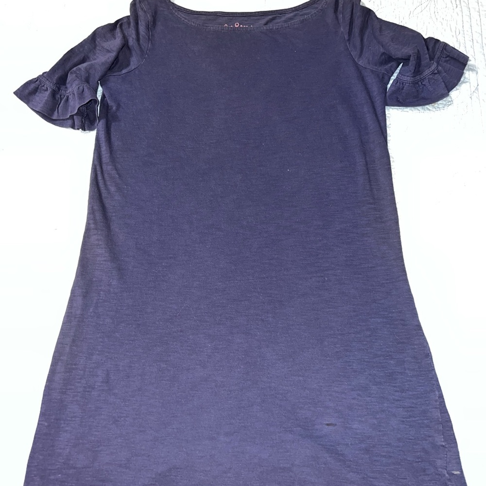 Lily Pulitzer T-shirt short Dress - ruffle short sleeves.  Navy - Extra Small